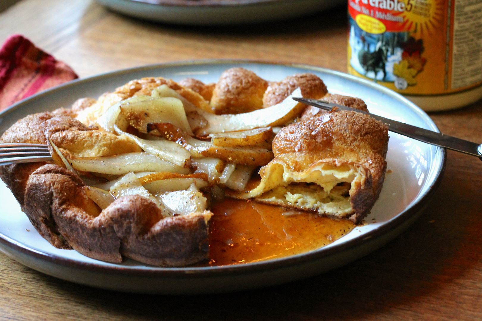 Buckwheat Dutch Baby with Brown Butter Pears
